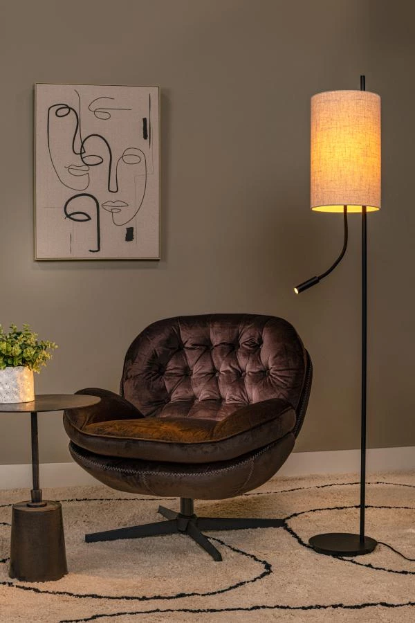 Lucide MAGIC - Vloerlamp - Ø 24 cm - 1xE27 - Zwart - sfeer 1